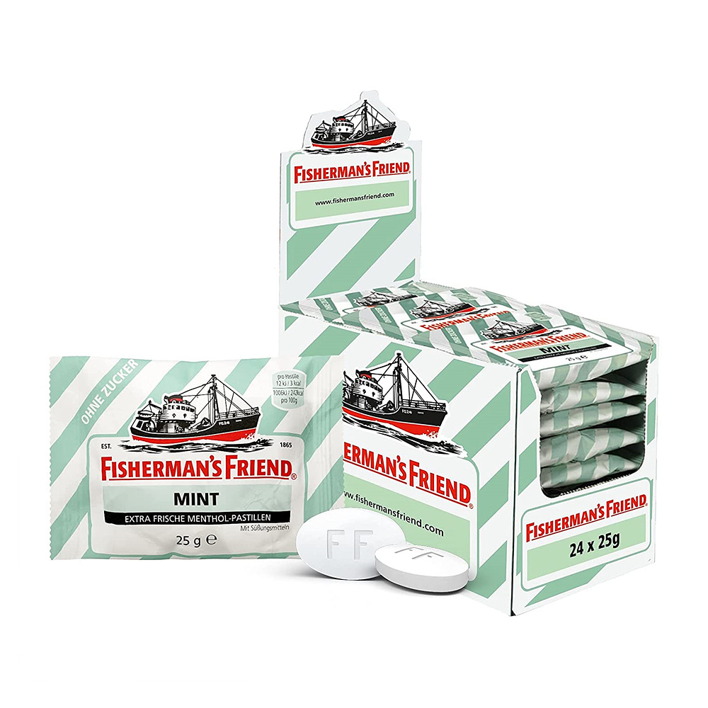 Fisherman's Friend 독일 피셔맨스 프렌드 무설탕 민트 멘톨 로렌지 25g 24팩 - 상품 이미지