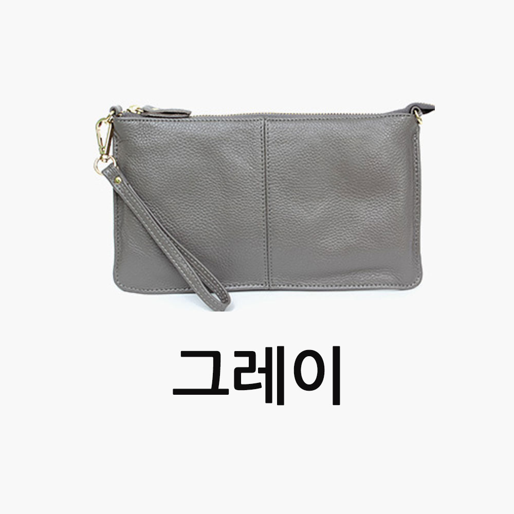 여자 클러치백 천연 소가죽 핸드폰 지갑 가방 슬림 클러치 겸용 미니 크로스백 가죽 핸드백 - 상세 이미지 4