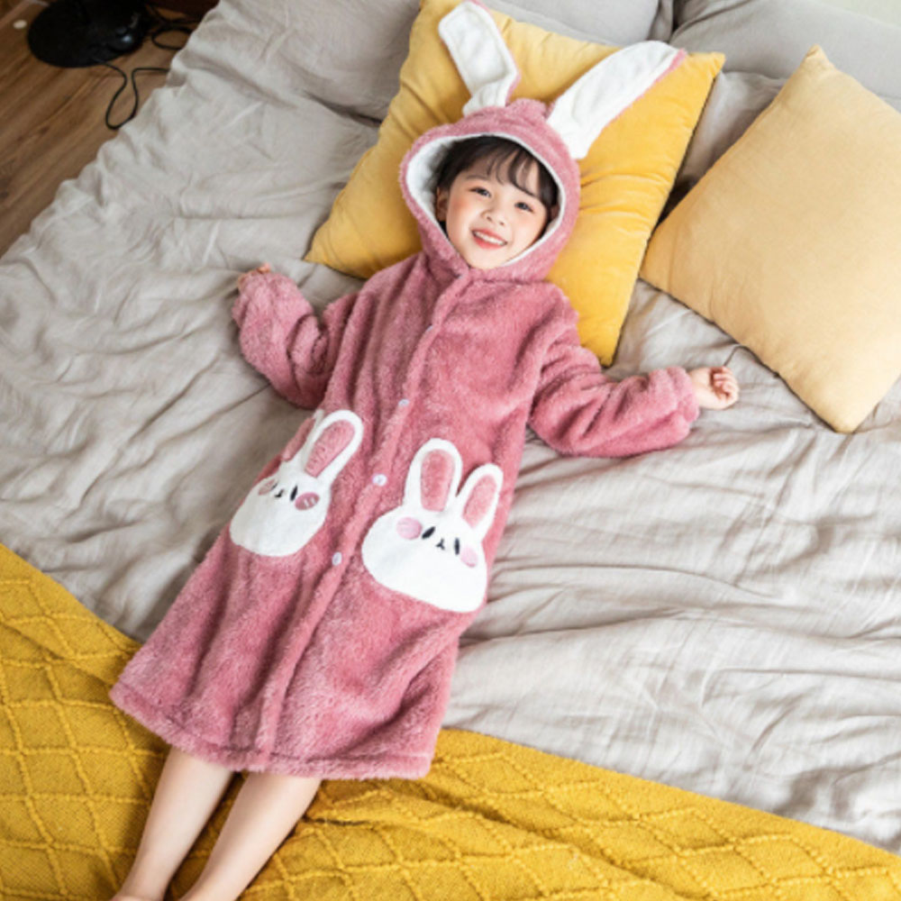 유아 어린이 아동 벨벳 후드 가운 샤워 목욕가운