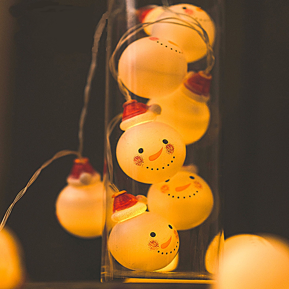 크리스마스 성탄절 눈사람 LED 줄조명 캠핑 트리 장식 인테리어 알전구 1.5m 10구