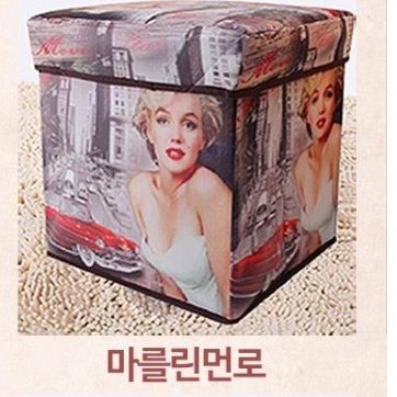 유니온 잭 유니언 영국 국기 수납 낮은 의자 쇼파발받침 작은의자 박스의자 침대 스툴 - 상세 이미지 4