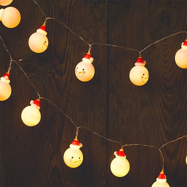 크리스마스 성탄절 눈사람 LED 줄조명 캠핑 트리 장식 인테리어 알전구 1.5m 10구