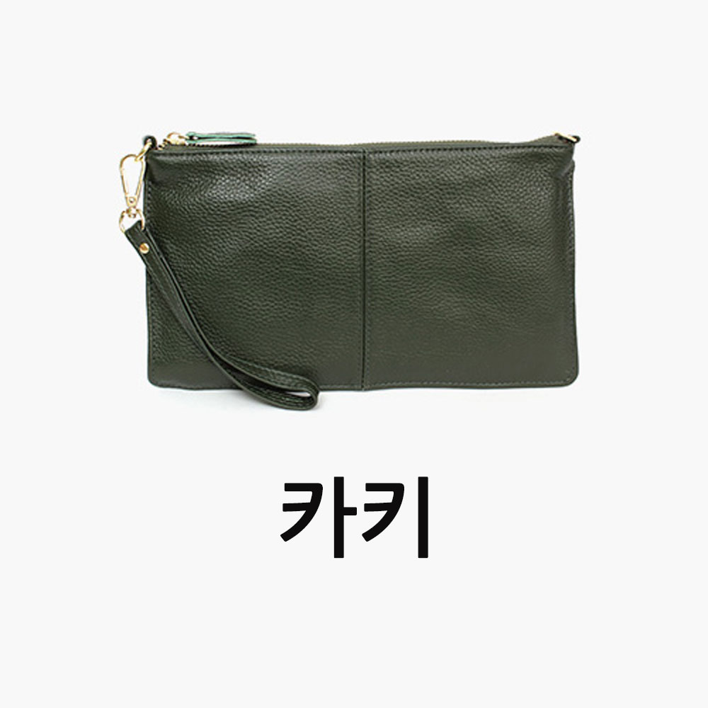 여자 클러치백 천연 소가죽 핸드폰 지갑 가방 슬림 클러치 겸용 미니 크로스백 가죽 핸드백 - 상세 이미지 3