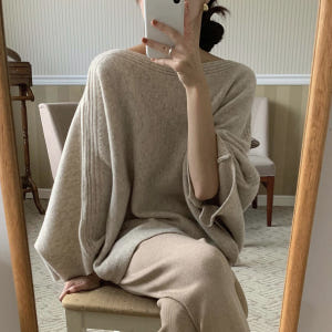 라올 캐시미어 보트넥 입술넥 판쵸 숄 망또 케이프 겨울 여성 여리 루즈핏... 착용 후기 | 사이즈/핏 총정리 - 상품 이미지 1