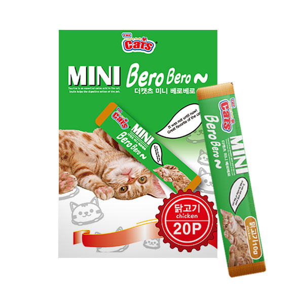 더캣츠 미니베로베로 고양이츄르 추르 아기 고양이참치 짜먹는간식 닭고기, 200g, 1개