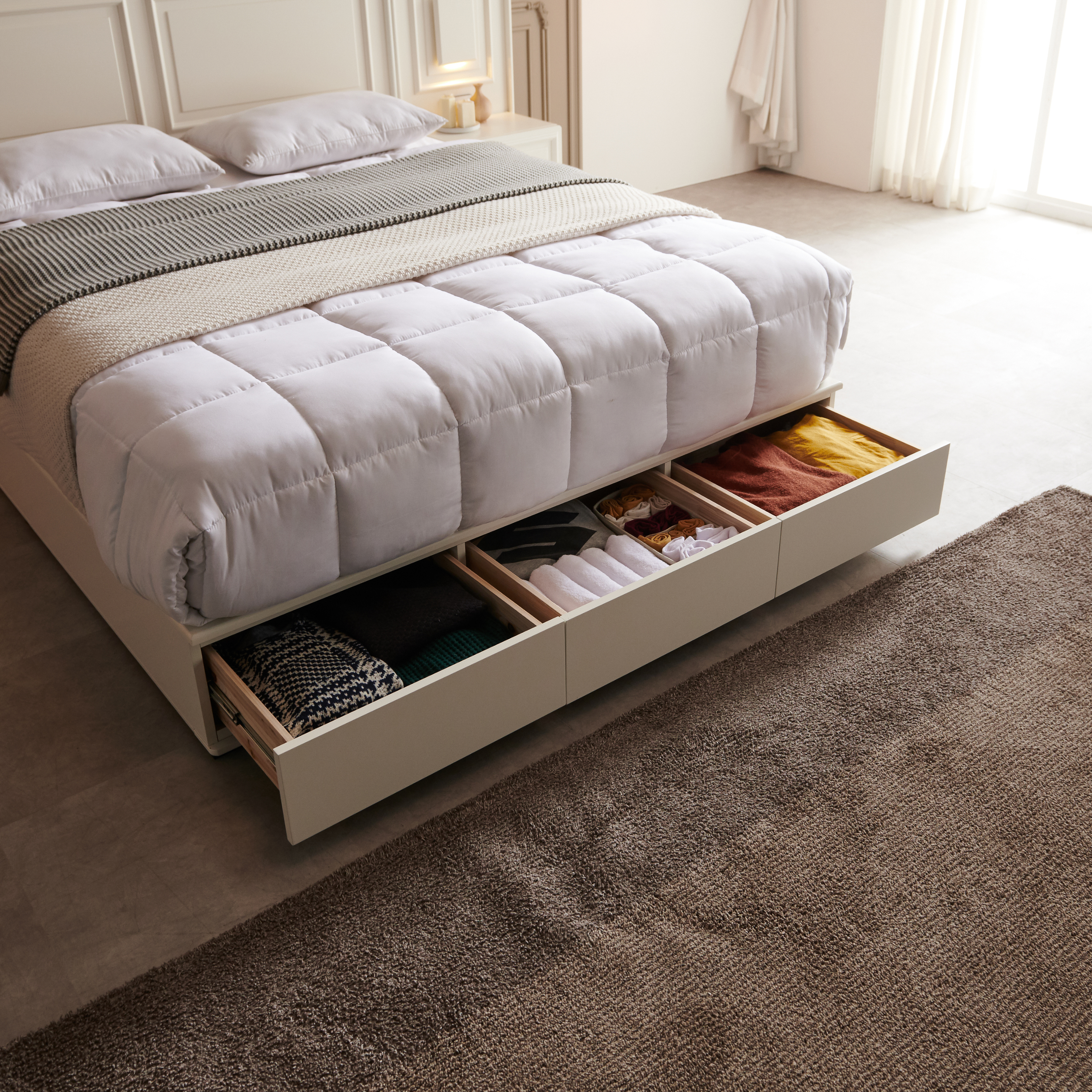 이브 호텔 침대 프레임 신혼부부 호텔식 서랍형 베드 Q/K공용 국내생산