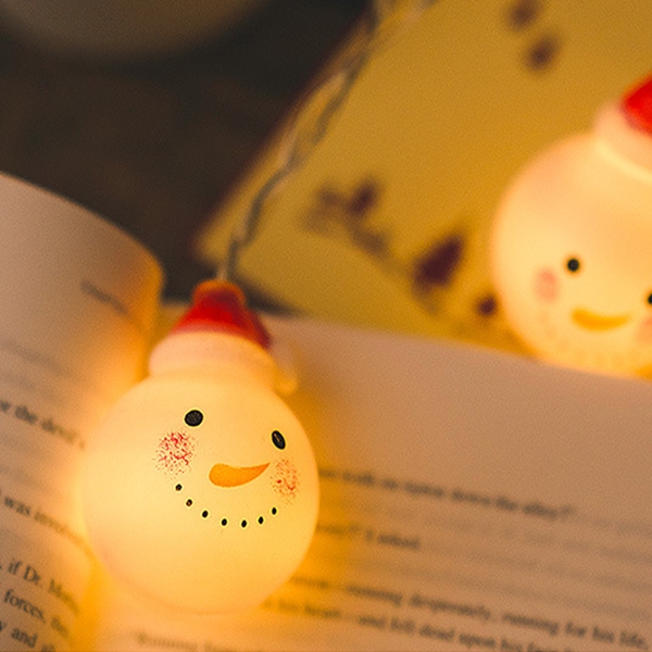 크리스마스 성탄절 눈사람 LED 줄조명 캠핑 트리 장식 인테리어 알전구 1.5m 10구