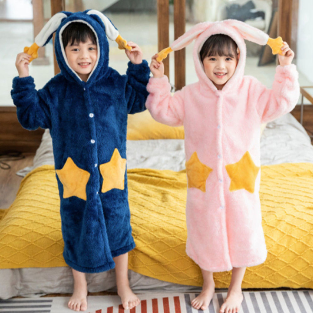 유아 어린이 아동 벨벳 후드 가운 샤워 목욕가운