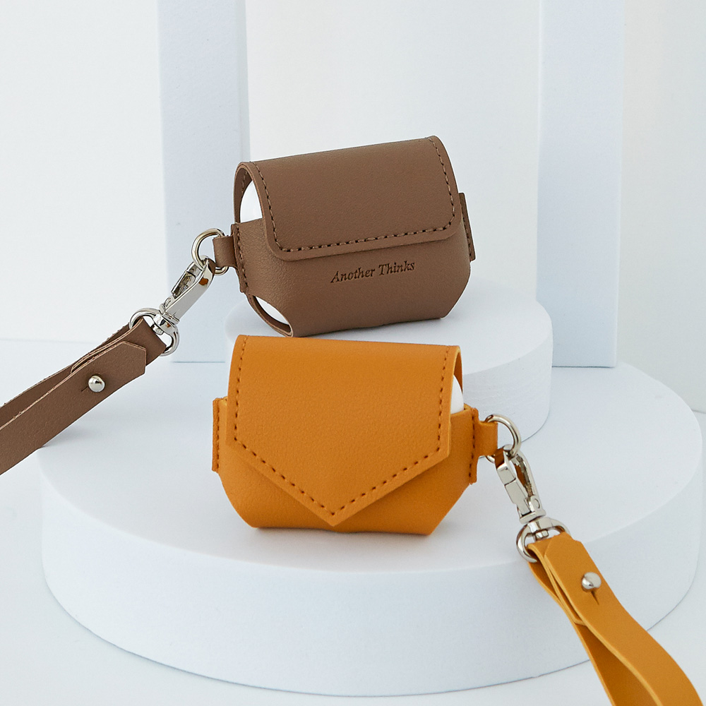 [각인가능] 가죽 에어팟 케이스 에어팟 프로케이스 스트랩 세트 1개+1개