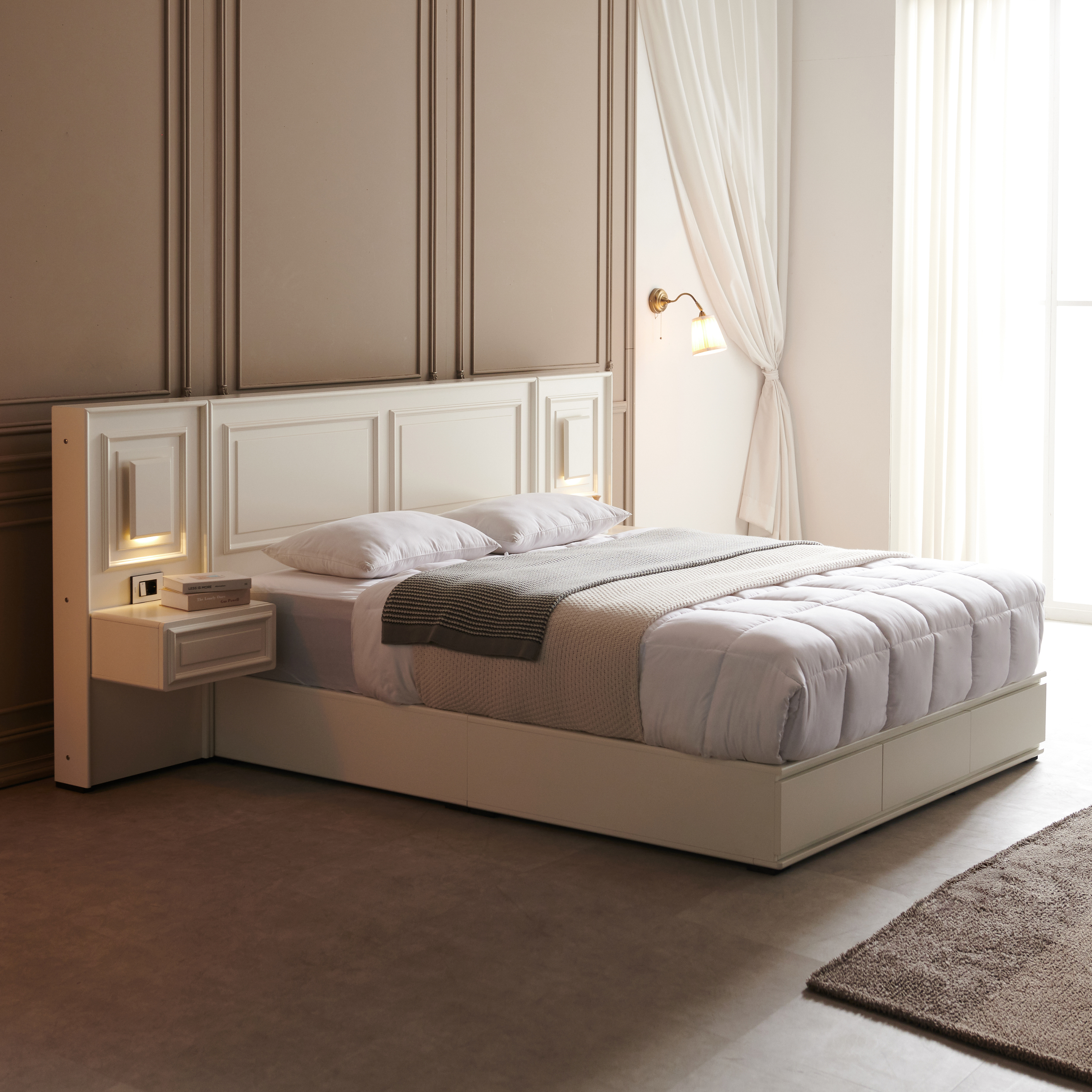 이브 호텔 침대 프레임 신혼부부 호텔식 서랍형 베드 Q/K공용 국내생산