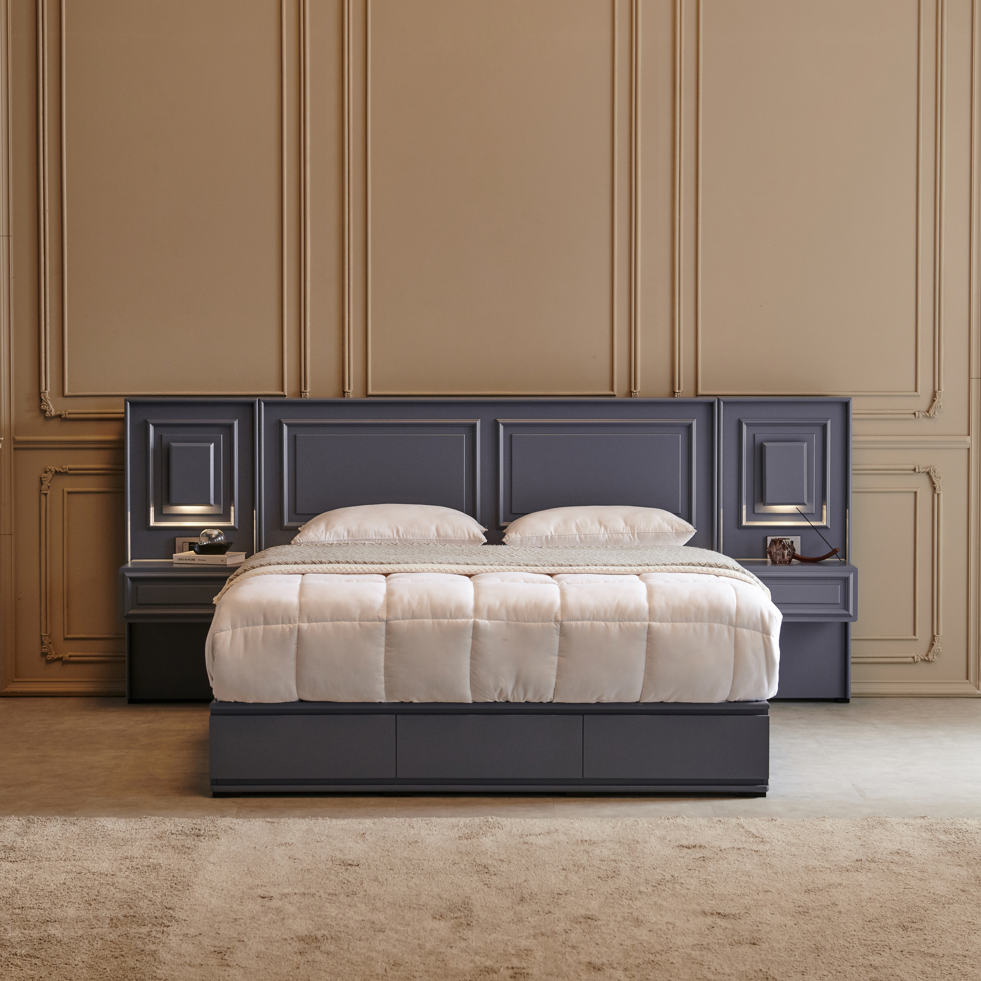 이브 호텔 침대 프레임 신혼부부 호텔식 서랍형 베드 Q/K공용 국내생산