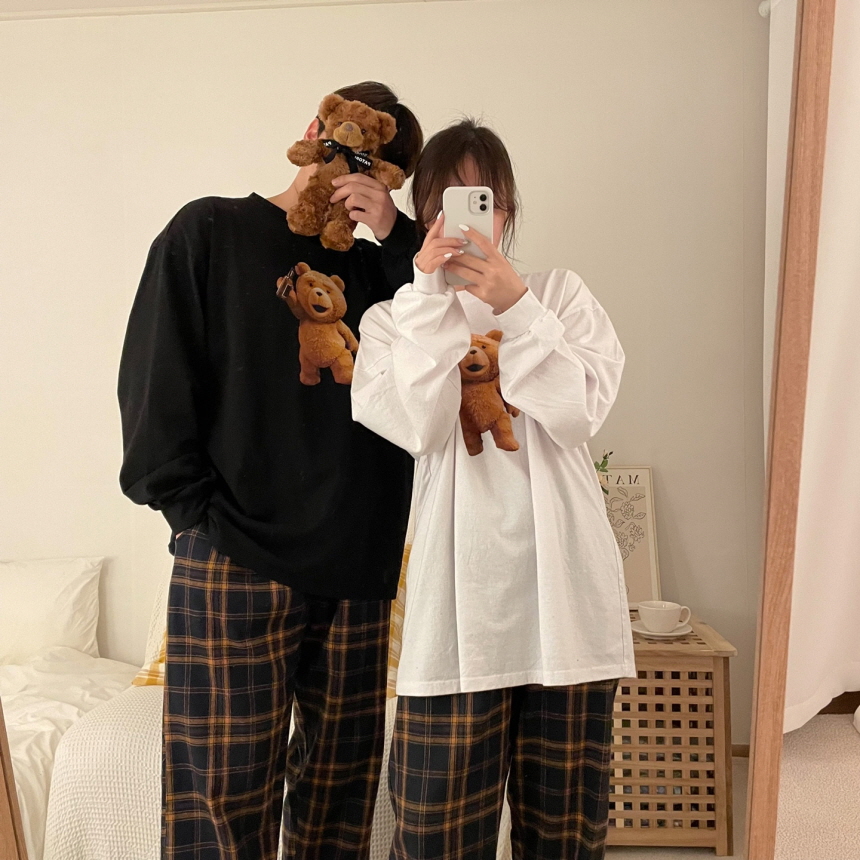 커플 긴팔 티셔츠 루즈핏 티셔츠 데일리 패션 파토리 테드곰 티셔츠 구매팁