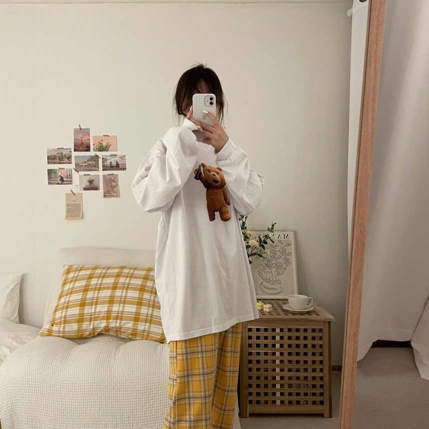 커플 긴팔 티셔츠 루즈핏 티셔츠 데일리 패션 파토리 테드곰 티셔츠 구매팁
