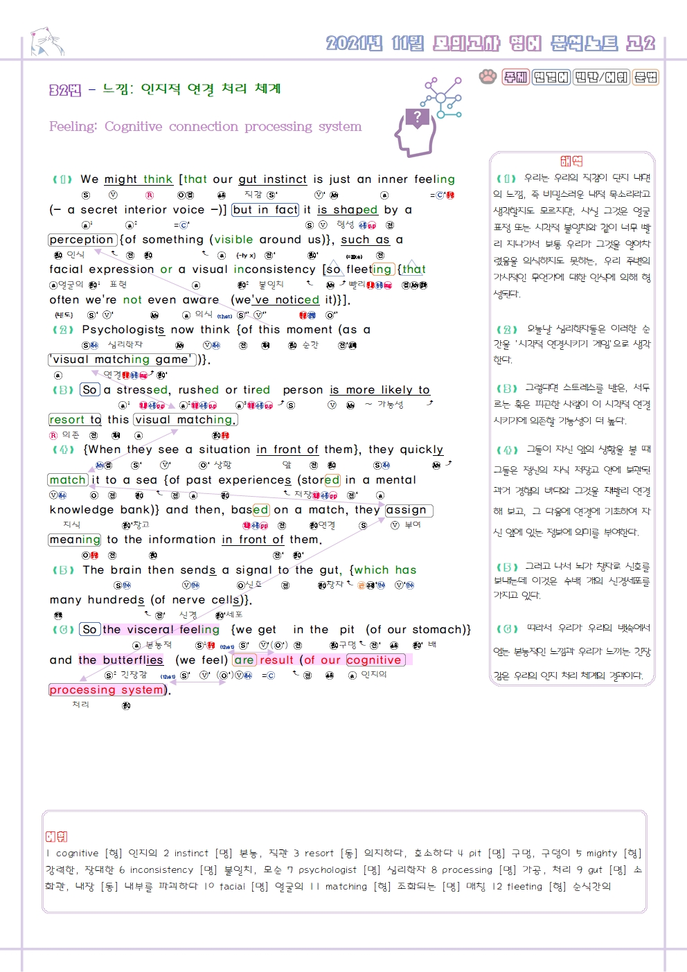 2021년 11월 고2 모의고사 영어 기출 분석 노트 내신 문법 서술형 문제 대비 자습서 by 메이플북스 이미지 4