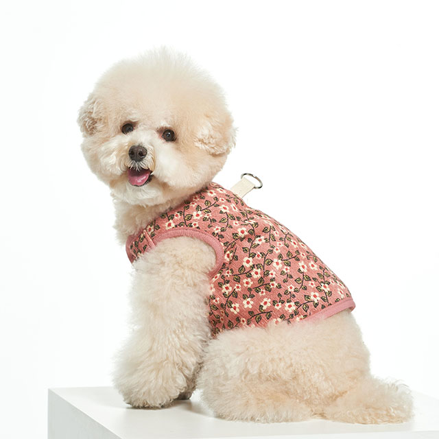 국내제작 4XL 강아지 김장조끼 대형견 실내복 중형견 옷 할머니 할매 꽃 수면 조끼
