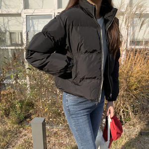 오버핏 웰론 여자 숏패딩 크롭패딩 여성 겨울 점퍼 아우터 여성 점퍼 착용 후기 | 사이즈/핏 총정리 - 상품 이미지 2