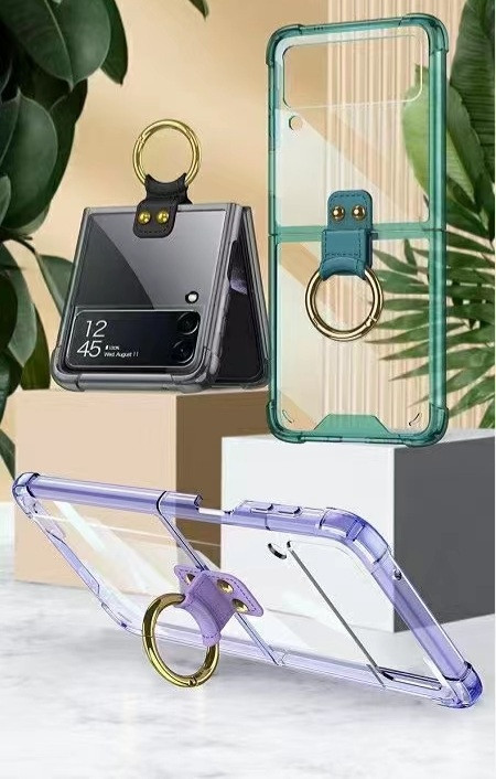 범퍼 변색없는 투명 케이스 스트랩 하드 젤리 카메라보호 슬림 블랙, 갤럭시Z 플립3 이미지 8