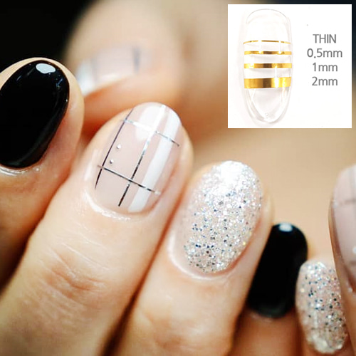 미소예 얇은 라인테이프 네일스티커(0.25~0.35mm) : 네일존