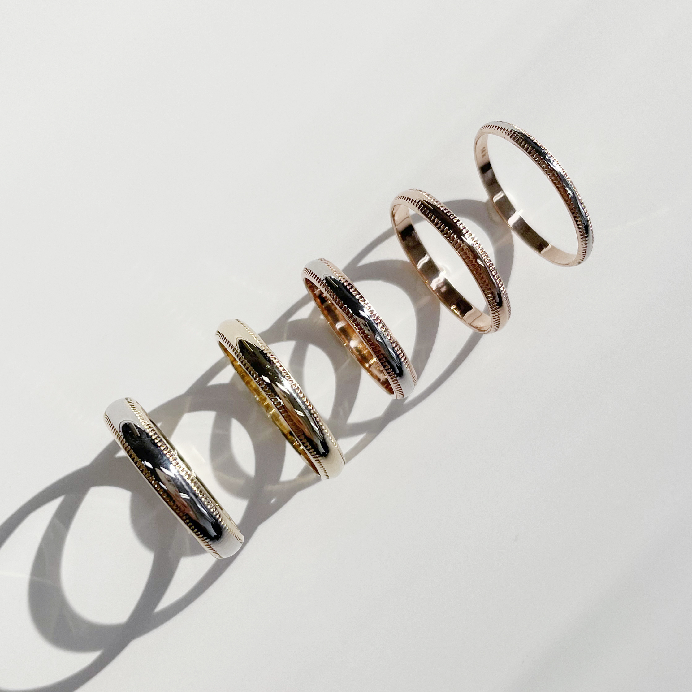 14k 커플링 반지 종로 반지 18k GOLD 반지 밀그레인 반지 레이어드 반지 가드링