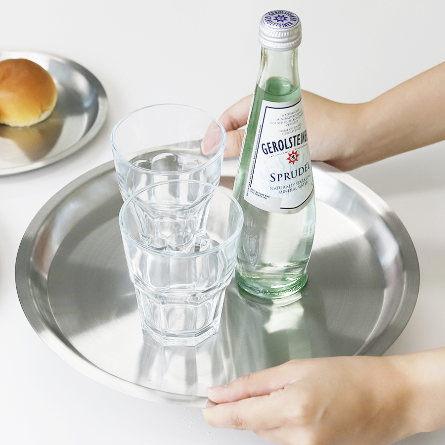 포스코 생산 304 스텐 원형 트레이 쟁반 접시 (소/중/대) 1개, 30cm