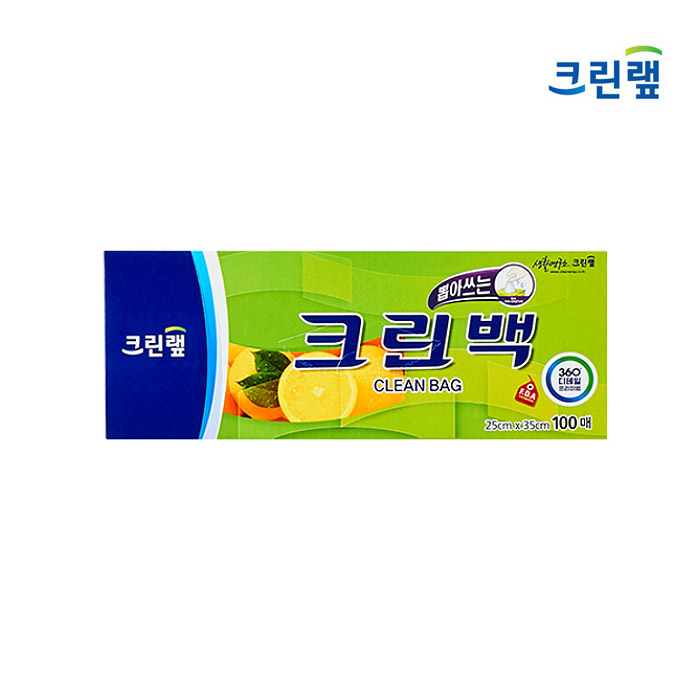 크린랩 크린백 주방 일회용품 비닐 위생백 100매 중 25cm x 35cm - 상세 이미지 2