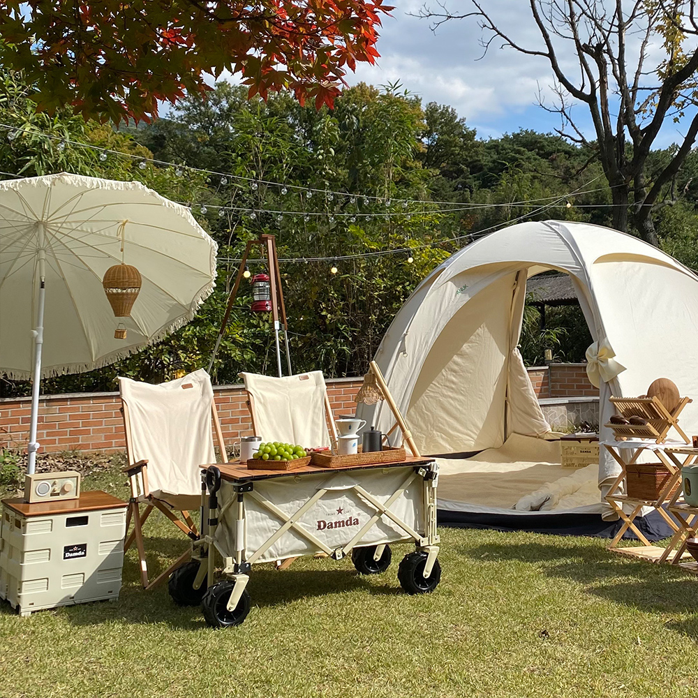 담다 접이식캠핑웨건 대형 아웃도어 캐리어 수레 상판 테이블 광폭 뒷문개방