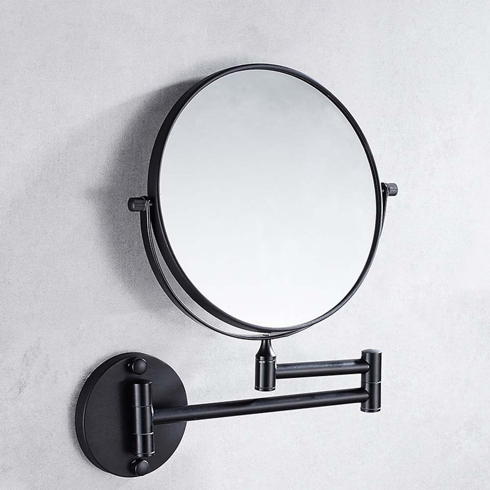 무타공 붙이는거울 면도경 2단 회전형 화장대 욕실거울 세면대 샤워부스 부착 원형 면도 거울