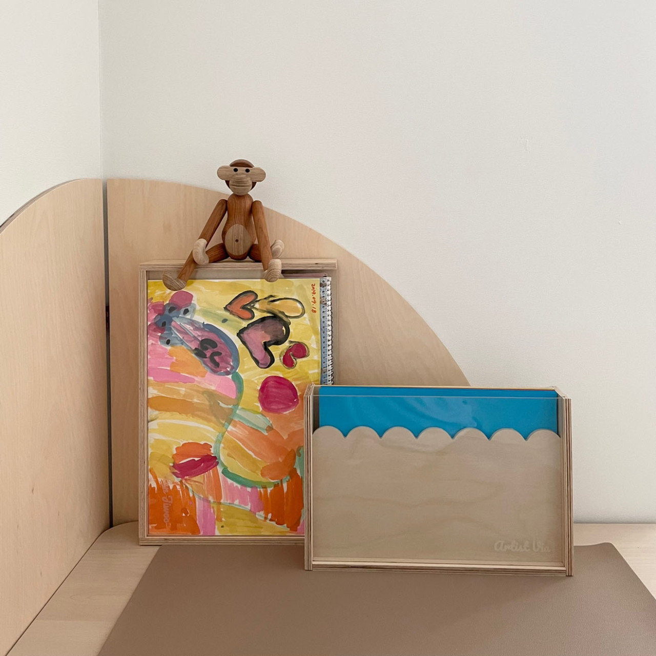 하이오즈 자작원목 그림 보관 액자 스케치북 보관함 A4사이즈 각인없음 - 상세 이미지 4