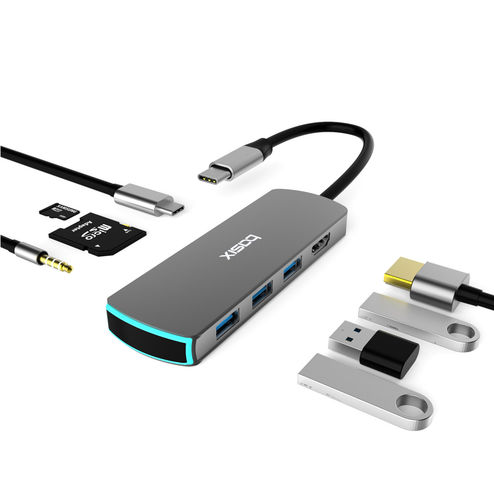 베이식스 4포트 USB C타입 멀티허브 노트북 맥북 멀티포트 HDMI USB.3.0 - 상세 이미지 3