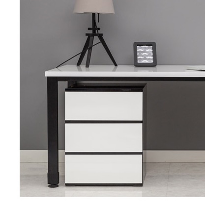 3단 책상 서랍장 보조 서랍 데스크 이동식 프린터 받침대