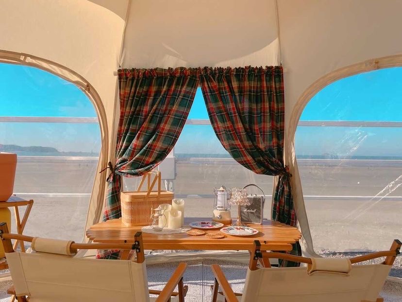 크리스마스커튼 캠핑 체크 겨울 레드체크 - 상세 이미지 2