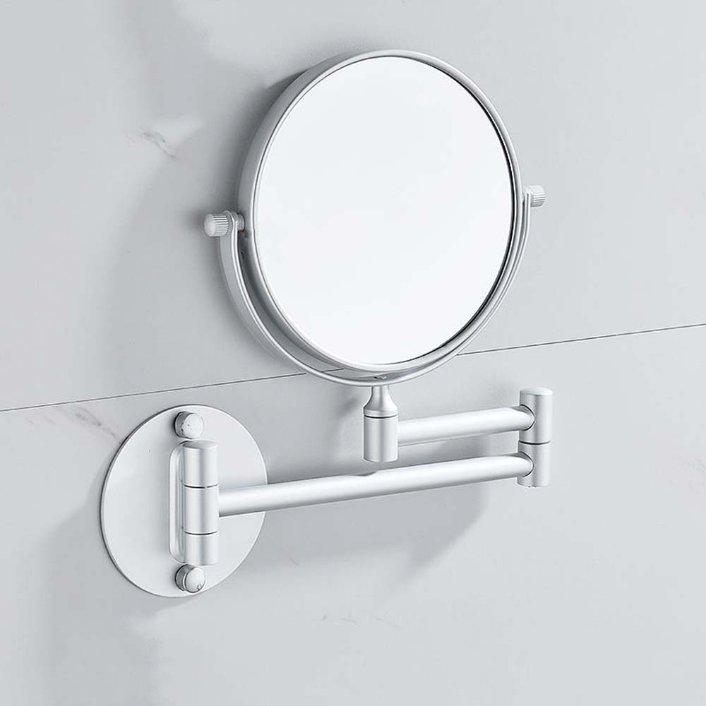 무타공 붙이는거울 면도경 2단 회전형 화장대 욕실거울 세면대 샤워부스 부착 원형 면도 거울