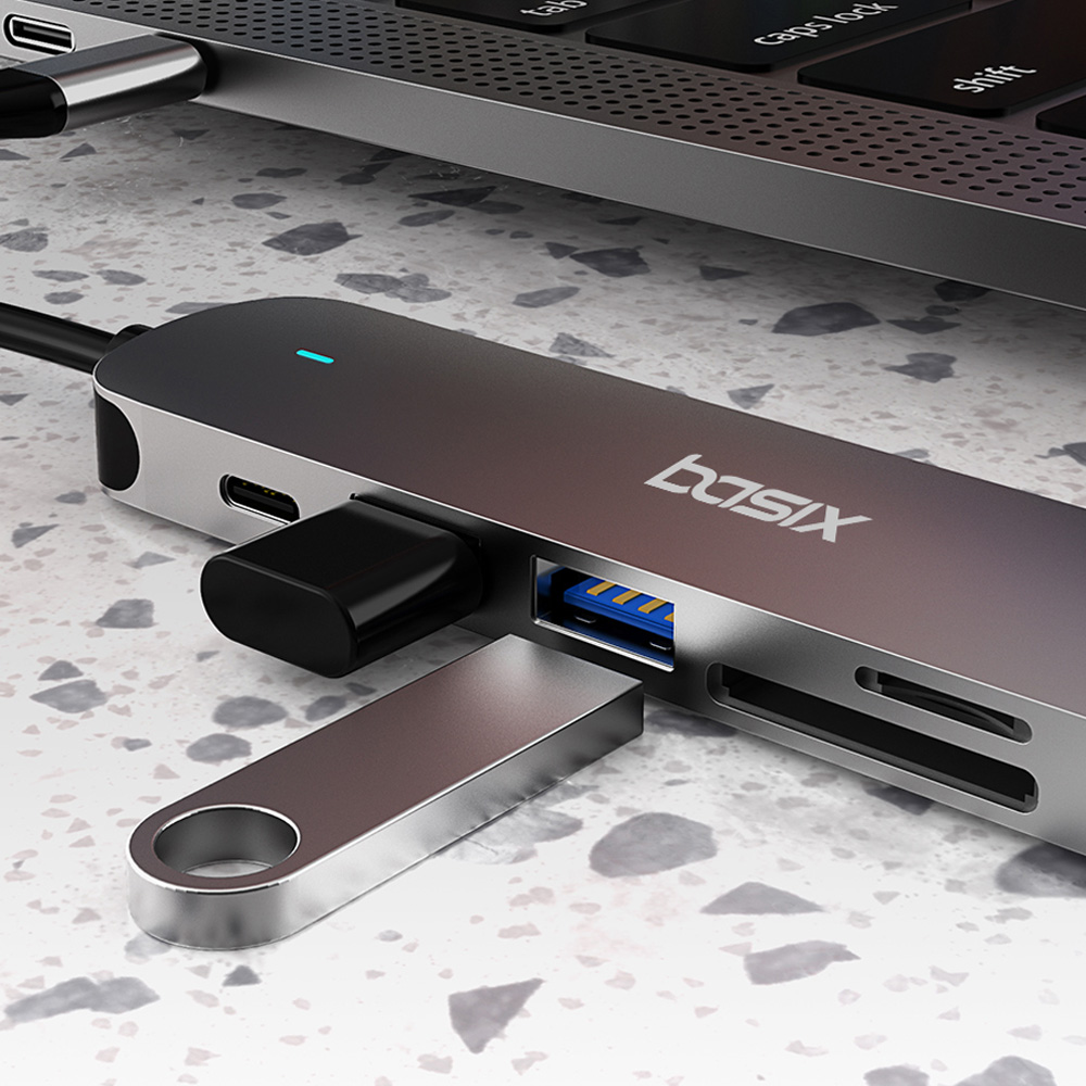 베이식스 4포트 USB C타입 멀티허브 노트북 맥북 멀티포트 HDMI USB.3.0 - 상세 이미지 2