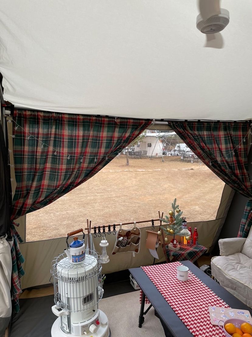 크리스마스커튼 캠핑 체크 겨울 레드체크 - 상세 이미지 5