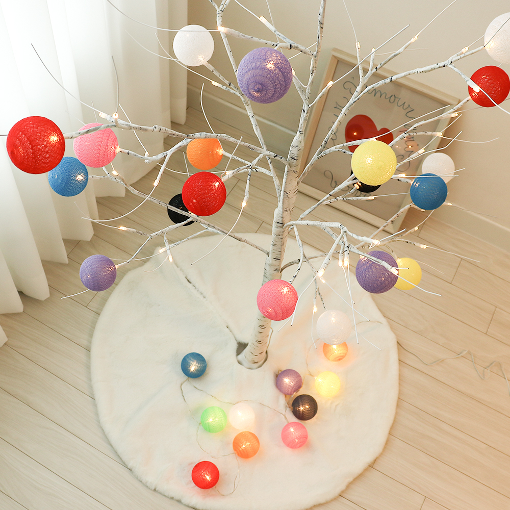 크리스마스 트리조명 led 줄 등 조명 코튼볼 전구 화이트20구