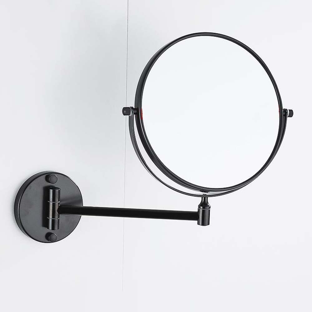 무타공 붙이는거울 면도경 2단 회전형 화장대 욕실거울 세면대 샤워부스 부착 원형 면도 거울