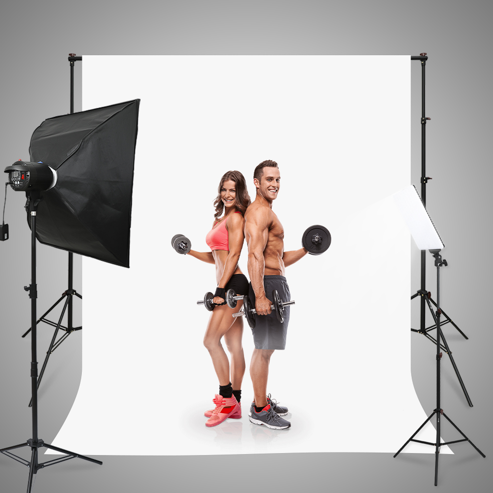 촬영배경천 높은3인배경거치대세트 링클프리천 크로마키 그린 화이트 KIT-WR2840XXL