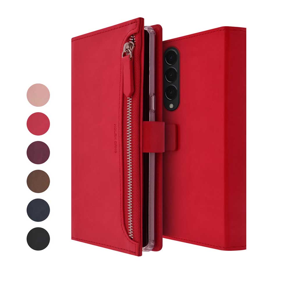 갤럭시 Z 폴드3 지갑형 다이어리 휴대폰 케이스 핑크 - 상세 이미지 3