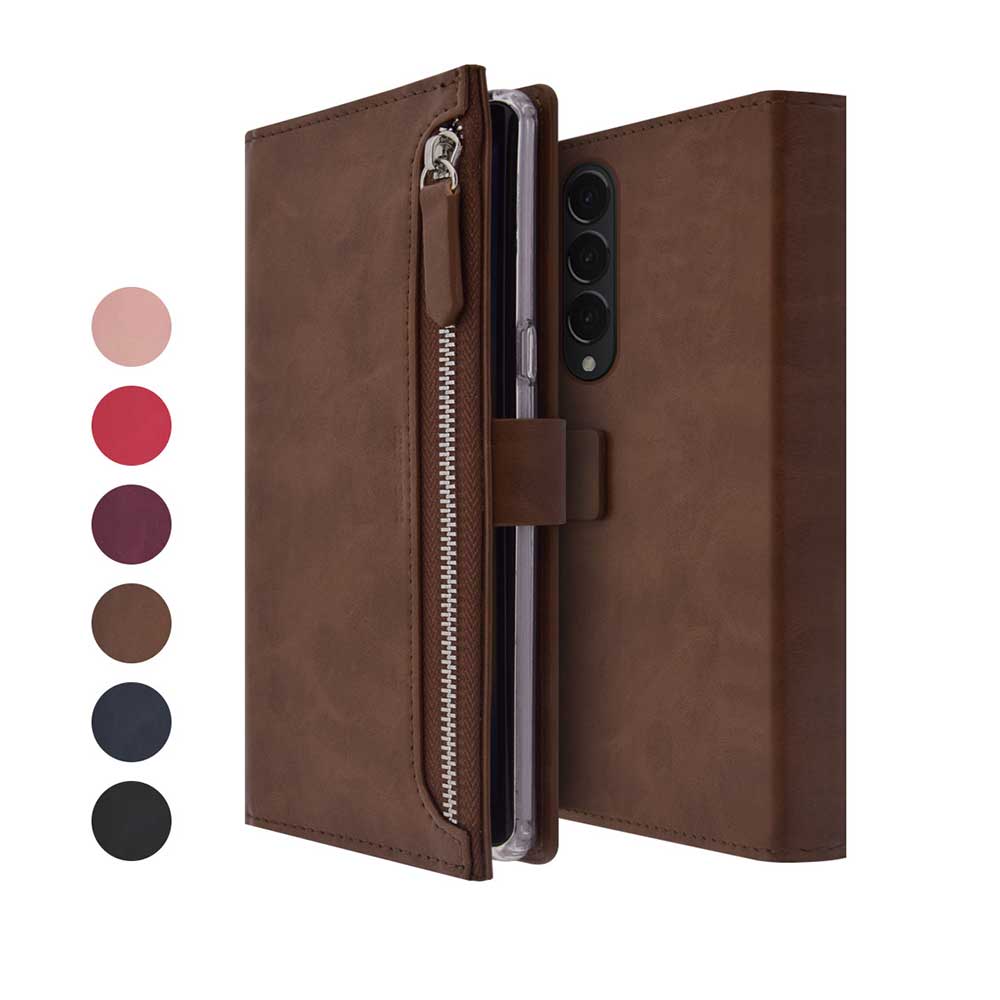 갤럭시 Z 폴드3 지갑형 다이어리 휴대폰 케이스 핑크 - 상세 이미지 5