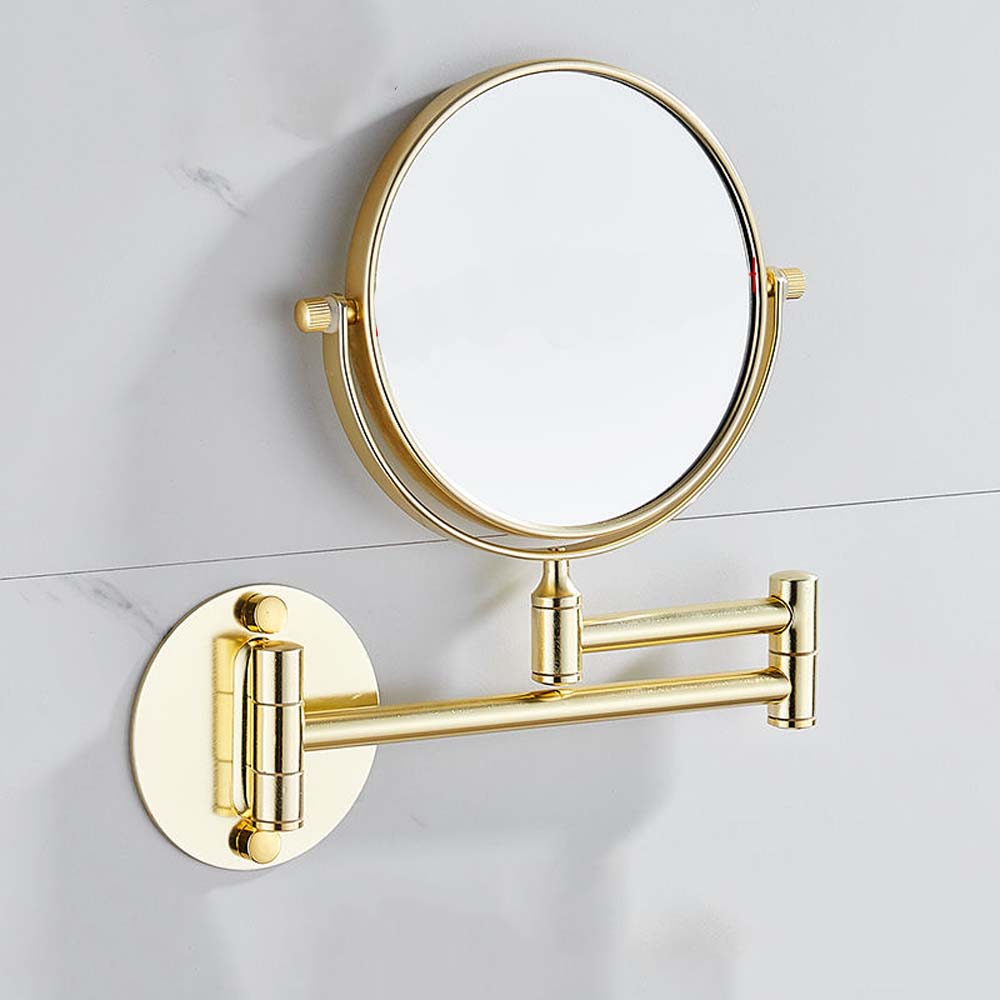 무타공 붙이는거울 면도경 2단 회전형 화장대 욕실거울 세면대 샤워부스 부착 원형 면도 거울