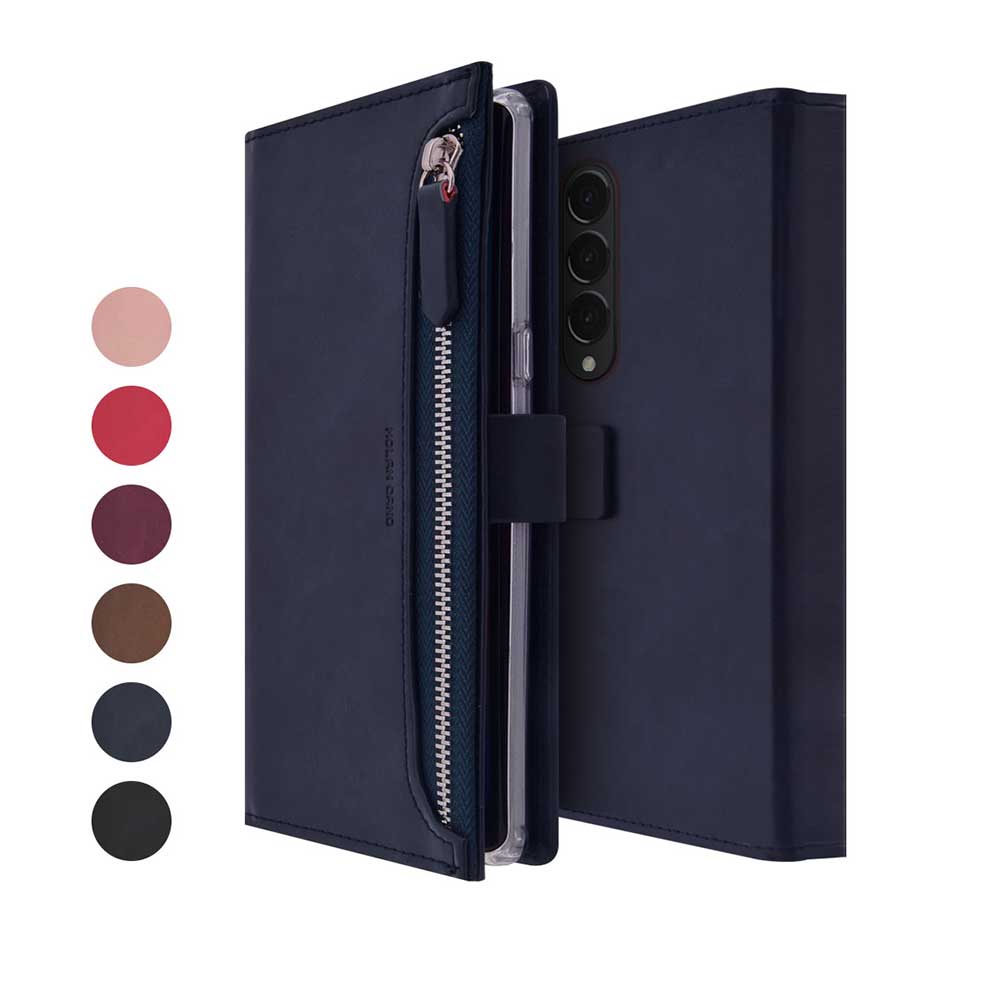 갤럭시 Z 폴드3 지갑형 다이어리 휴대폰 케이스 핑크 - 상세 이미지 4