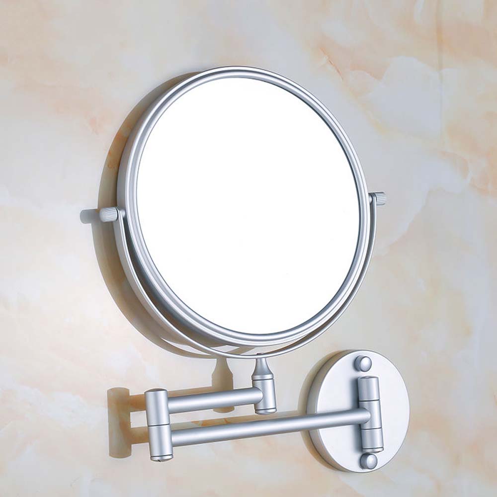 무타공 붙이는거울 면도경 2단 회전형 화장대 욕실거울 세면대 샤워부스 부착 원형 면도 거울