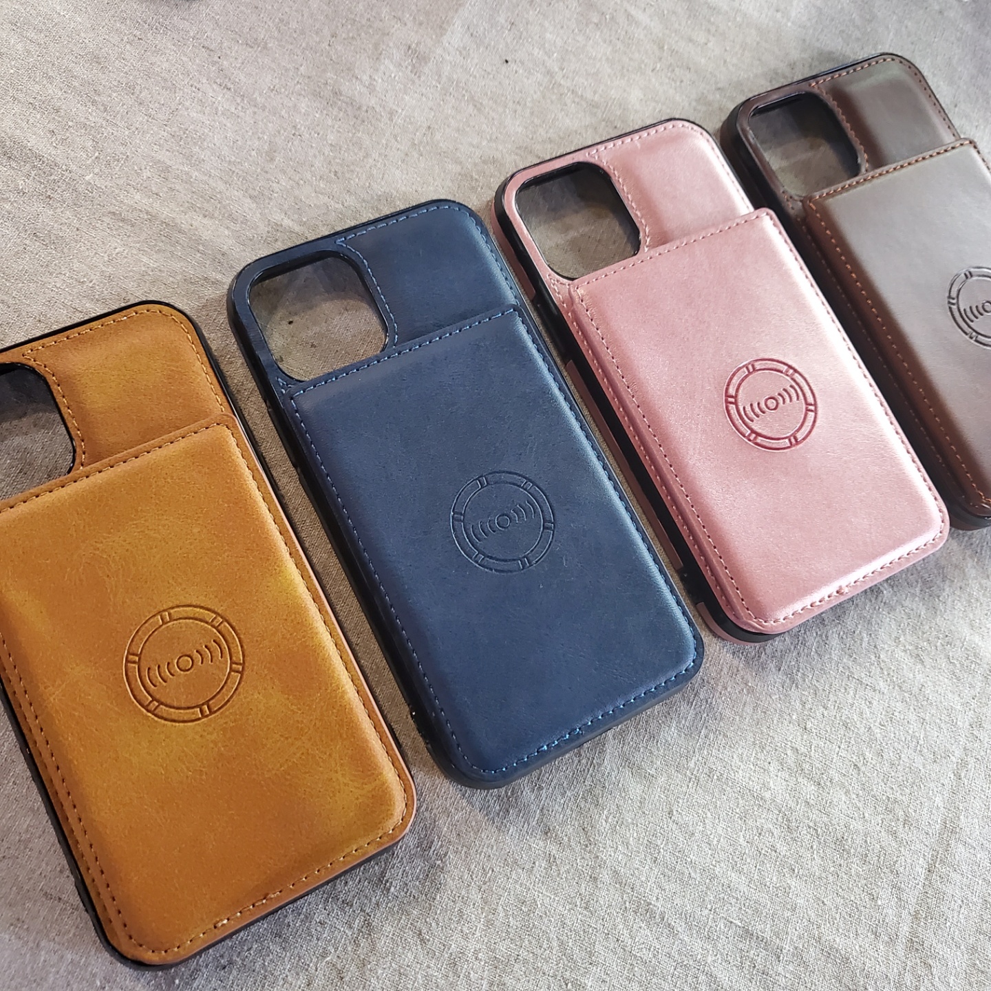 카드 케이스 가죽 지갑 범퍼 카메라보호 다크블루, 아이폰12미니 - 상세 이미지 3