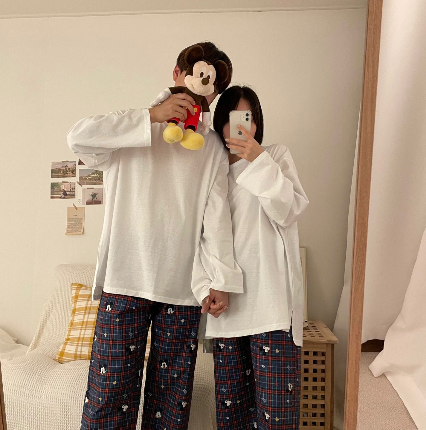 왕 오버핏 티셔츠 긴팔 롱 면 루즈핏 커플 박스티 - 상세 이미지 2