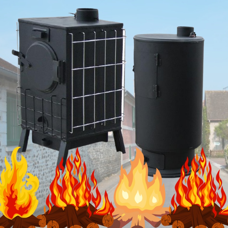 야외 대형 화목난로 전원주택 주물 난로 원형 15평