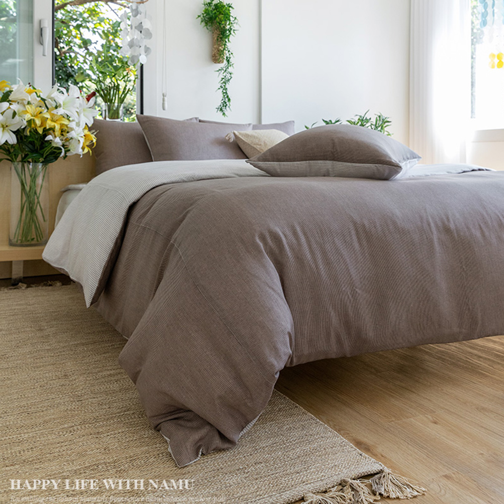 100프로 모달침구세트 / 댄디라인 브라운 화이트 SS Q K SK 신혼이불