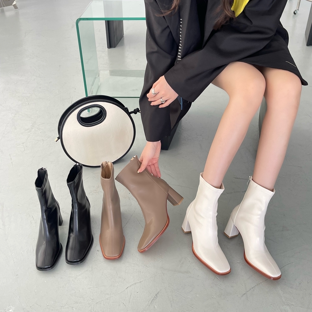 [진행종료특가]비디사 스퀘어 미들힐 앵클부츠7cm - 상세 이미지 3