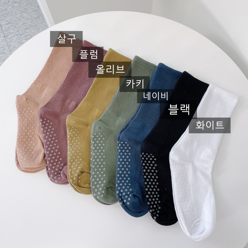 로라벨 무드 필라테스양말 요가양말 논슬립 토삭스 미끄럼방지 홈트 니삭스 댄스 무용 롱삭스 - 상세 이미지 3