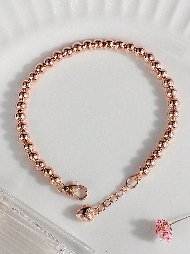 볼 체인 5미리 팔찌 볼륨 생일 여자 친구 기념일 선물 금 데일리 18K - 상세 이미지 2