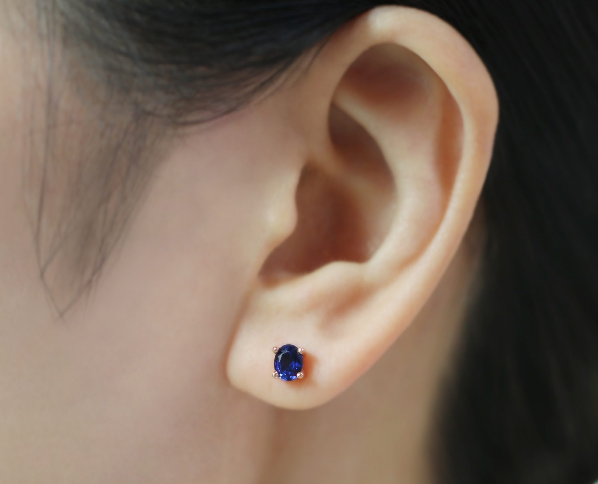 딤플 9월의 탄생석 14K,18K 천연 5부 사파이어 귀걸이 - 상세 이미지 5
